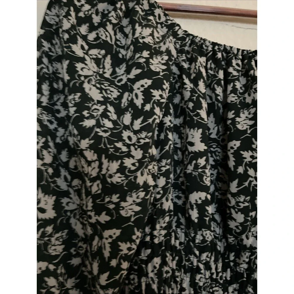 Madewell Floral Smocked Banded Long Sleeve Milk Maid Off Shoulder TOP SZ S